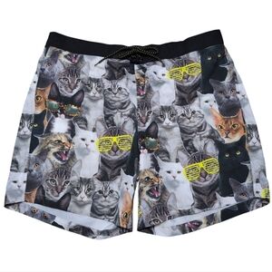 Top Drawer Men's Novelty Cat Face Feline Board Shorts Swim Trunks‎ 2XL